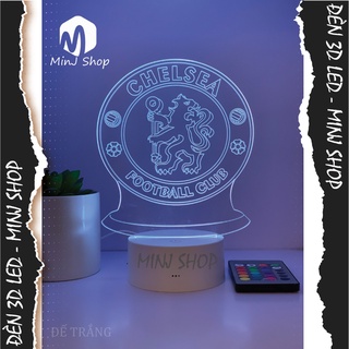 Đèn 3d led chelsea | 16 màu + remote | đèn ngủ 3d clb bóng đá chelsea | đèn bóng đá | minj shop