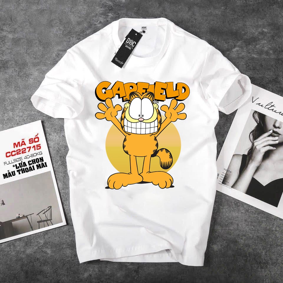 ÁO THUN   MÈO GARFIELD IN HÌNH CUTE MẪU MỚI VẢI ĐẸP  CHO BẠN THÂN - 322
