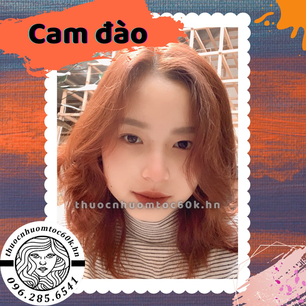 Thuốc nhuộm màu cam (cam đào) kèm trợ dưỡng găng tay | BigBuy360 - bigbuy360.vn