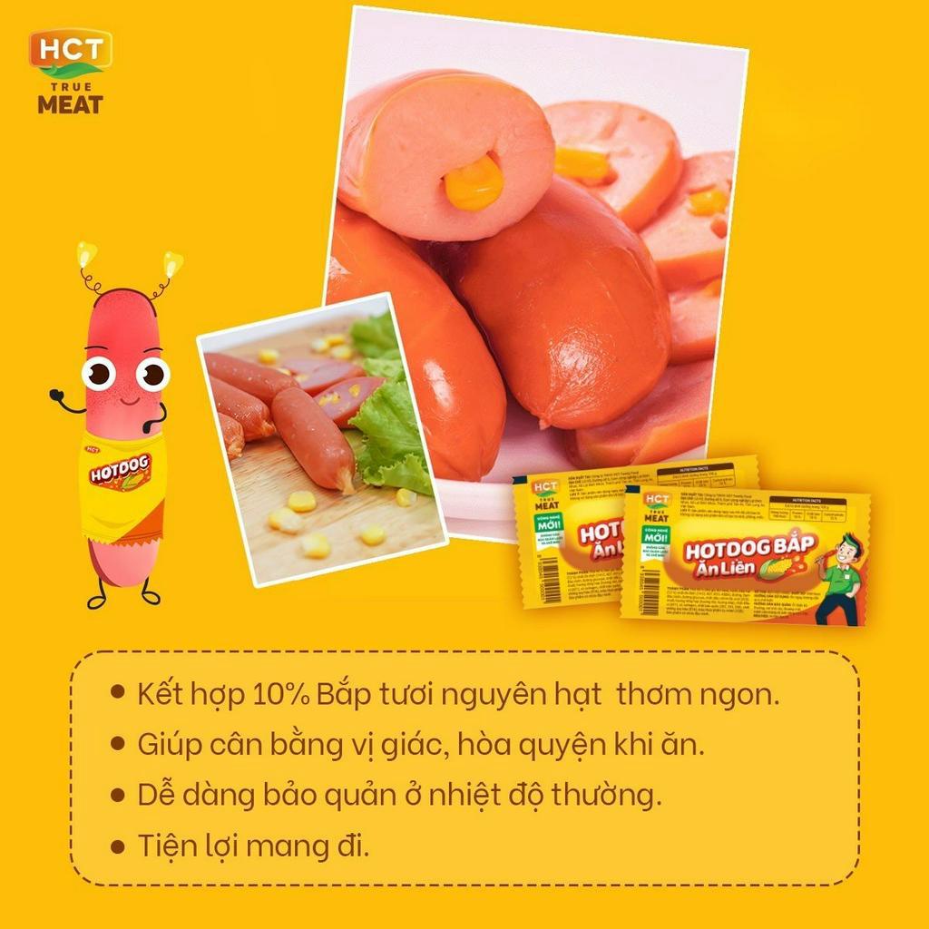 Combo Đa Sắc Màu - Xúc xích Hotdog ăn liền 6 cây vị bắp, 6 xông khói, 6 Cay Mala, 10 Hồ lô Phô mai HCT True Meat