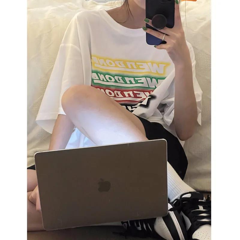 NRVP Áo Thun 100% Cotton Dáng Rộng Thời Trang Hàn Quốc Cho Nữ