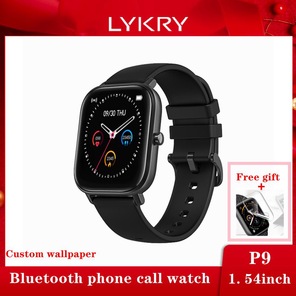 NEW P9 Smart Watch 1.54 inch Square Screen Bluetooth Call IPX7 Waterproof Long Standby Watches Blood pressure Heart Rate monitor Fitness Tracker