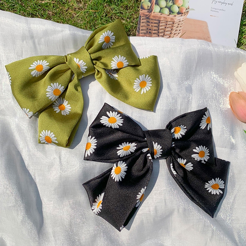 Phụ kiện tóc thời trangVòng tóc Daisy Bow Hairpin Soft Chiffon Hair Clips Satin for Women Girl Hair Accessories