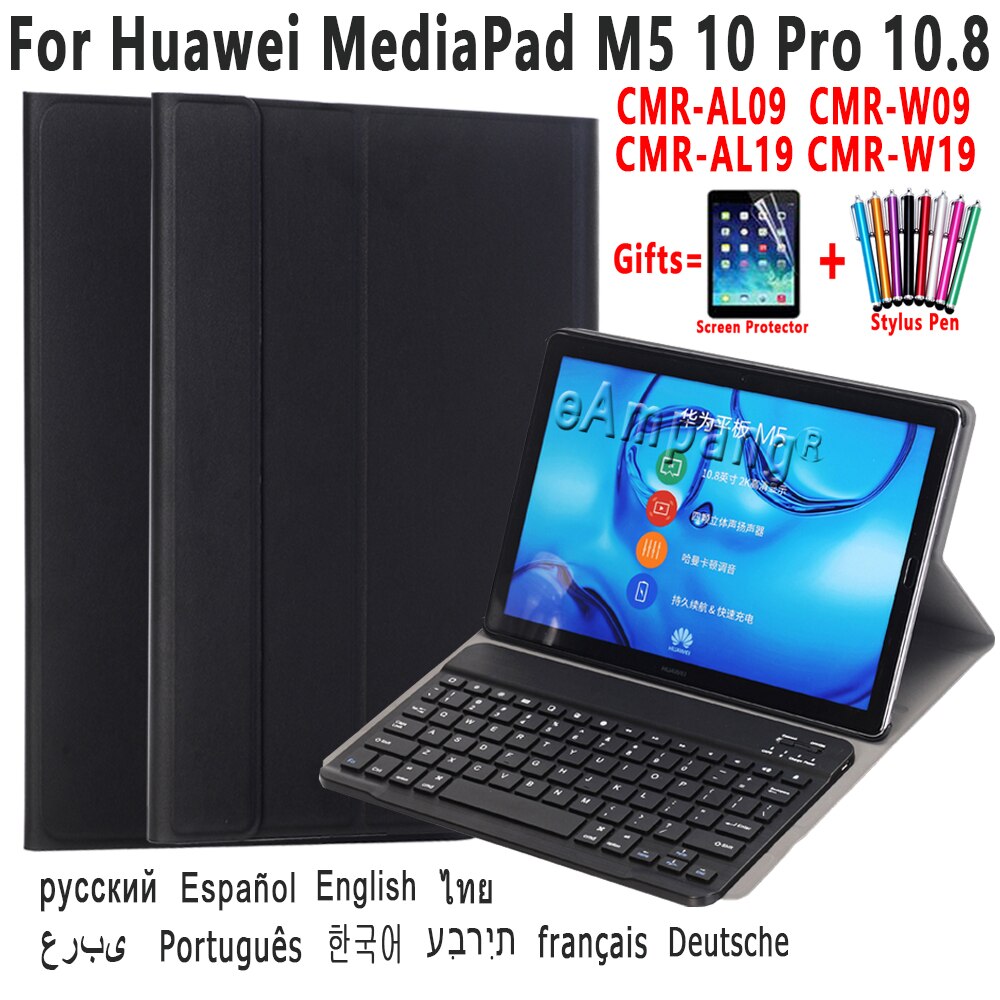 Bao da kèm bàn phím Bluetooth cho Huawei Mediapad T5 10 M5 Lite 10.1 8 M5 10 Pro M6 10.8 Matepad 10.4 Pro 10.8