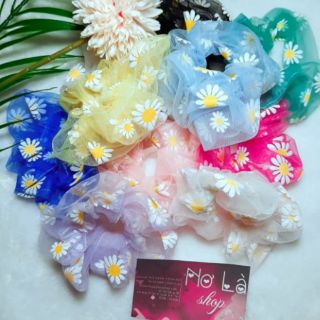 [HÀNG LOẠI 1] Scrunchie, buộc tóc vải scrunchies vải voan lưới hoa cúc hoạ mi siêu hot