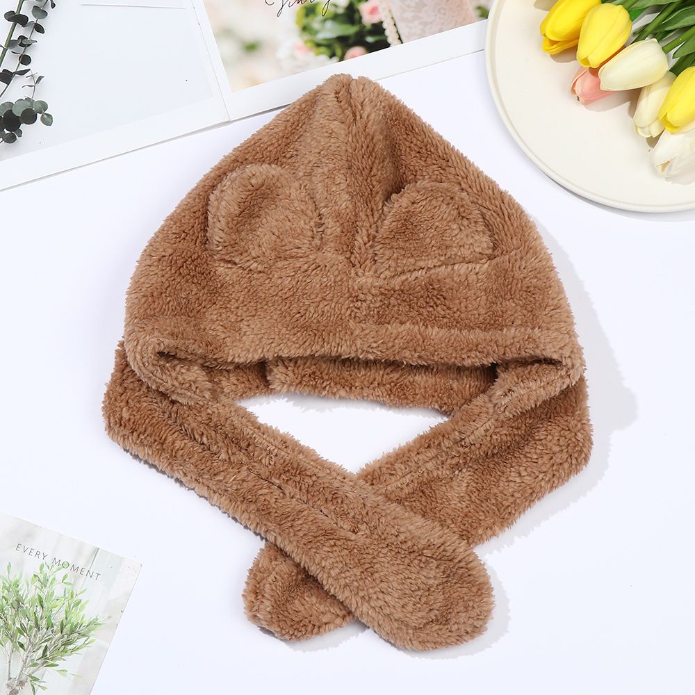 Mũ trùm đầu giữ ấm tai gấu xinh xắn dễ thương thời trang mùa đông cho nữ
