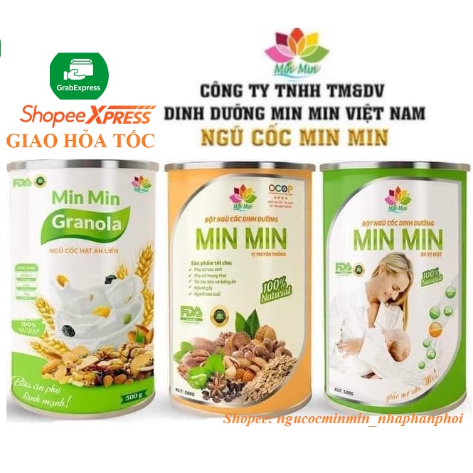 Ngũ Cốc Lợi Sữa Min Min 500g loại Hạt mẫu mới - Bột Ngũ Cốc Lợi Sữa MinMin [ Chính Hãng ]