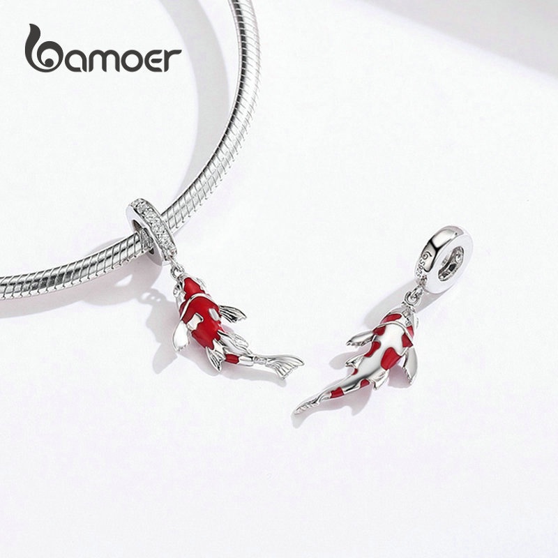 Phụ kiện hạt Bamoer AIC020 hình động vật thời trang dùng làm vòng tay thủ công lỗ 4.5mm