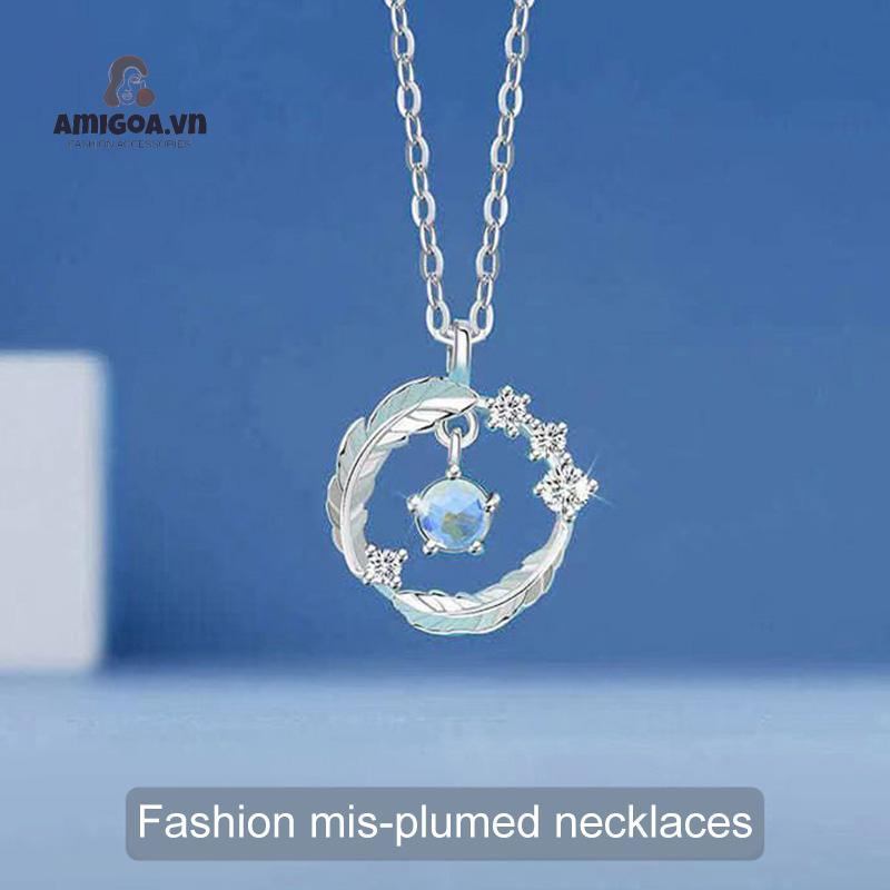 ✨✨Vòng cổ nữ bạc thật đẹp hình lông vũ Trang Sức