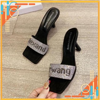 Dép guốc bản ngang gót nhọn 7p