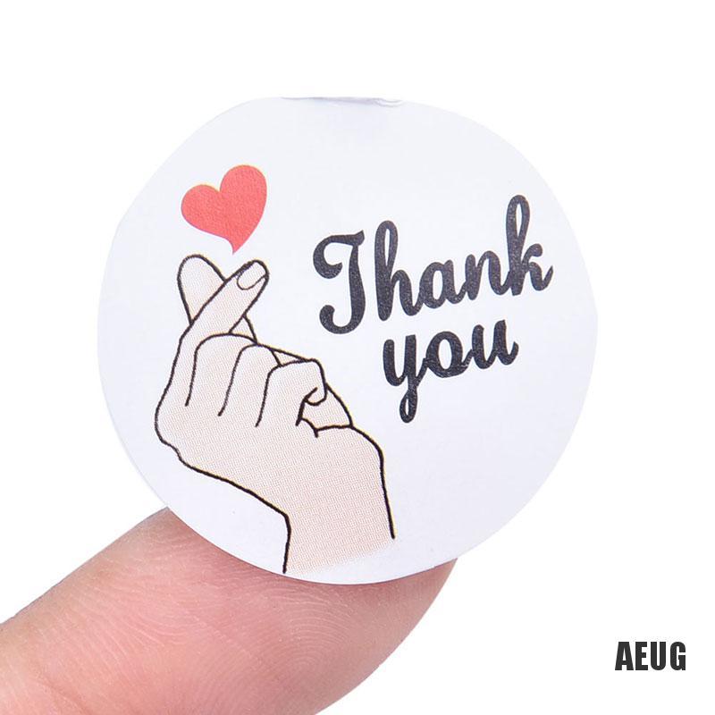 Cuộn 500 miếng dán nhãn niêm phong họa tiết chữ Thank You và hoa dành cho trang trí