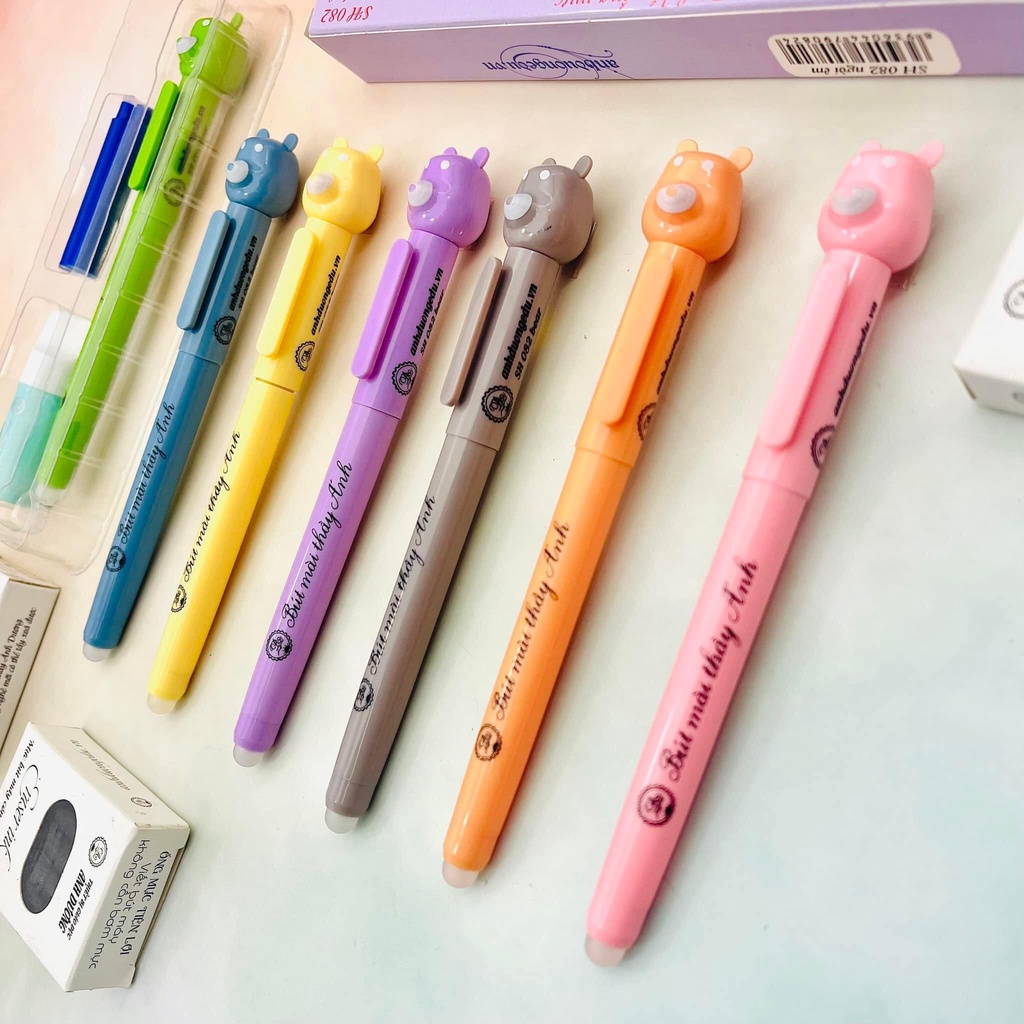 Bút Máy Xóa Được Gấu Thông Minh Bút Mài Thầy Ánh Bút Sh 082- Ngòi Kim Tinh Êm Trơn