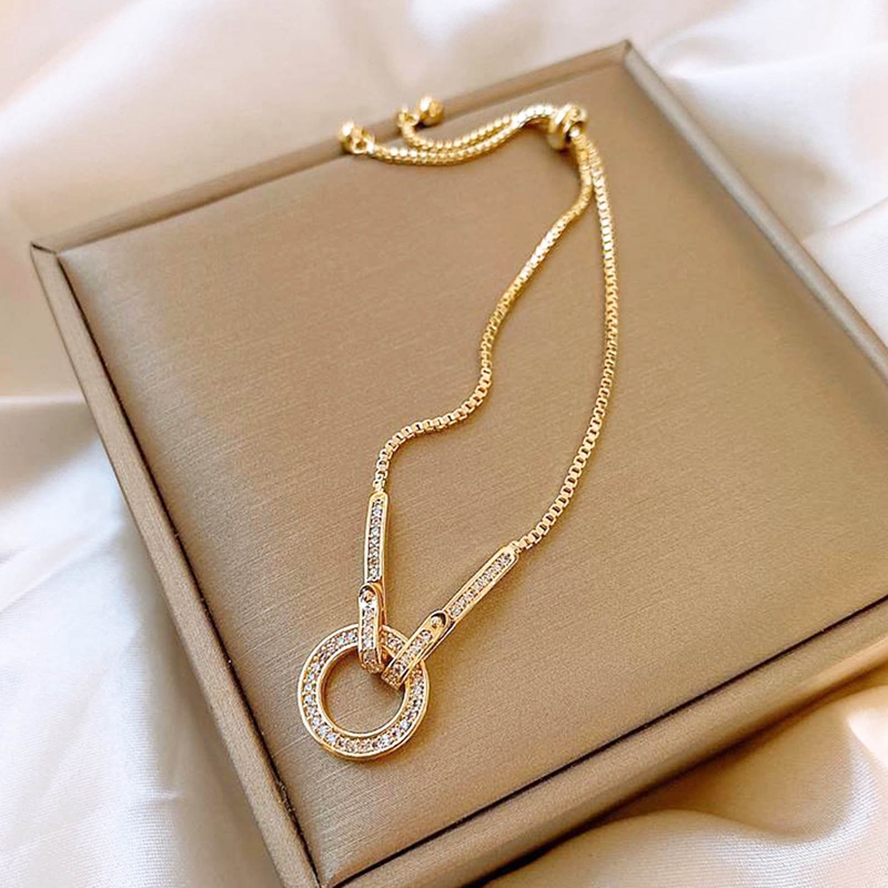 Vòng Tay Mạ Bạc 925 Chống Dị Ứng Đính Đá Lấp Lánh Phong Cách Hàn Quốc