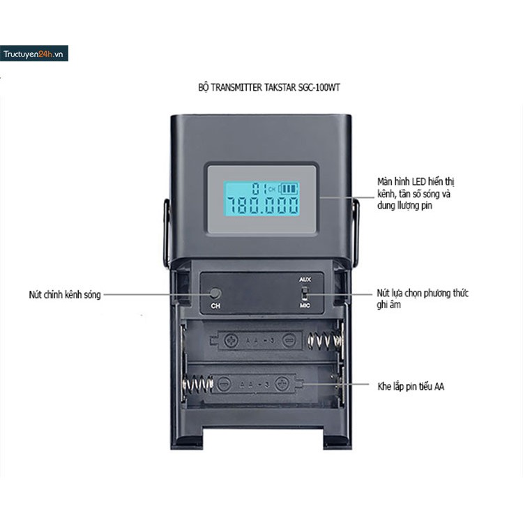 Micro không dây cho máy ảnh máy quay Takstar SGC-100W. | BigBuy360 - bigbuy360.vn