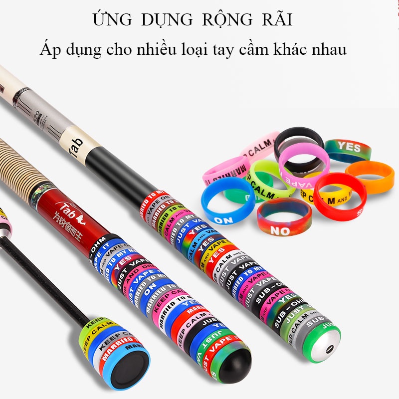 Combo Vòng Silocon Bọc Cán Cần, Vợt Cá, Chống Cần, Bảo Vệ Tay Cầm Cần Câu Cá Chống Trượt Trượt Cao Cấp PK-53
