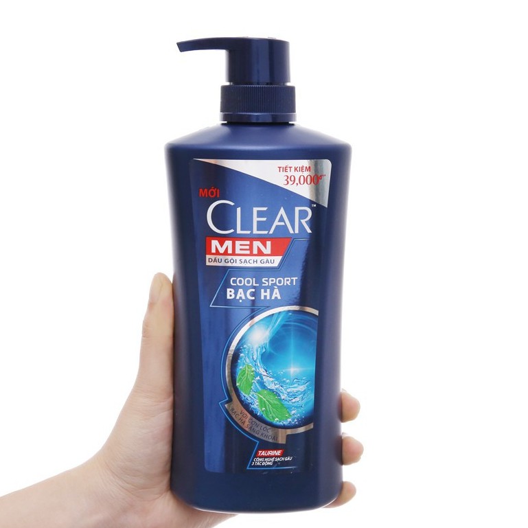 Dầu gội sạch gàu Clear Men Cool Sport bạc hà 631ml