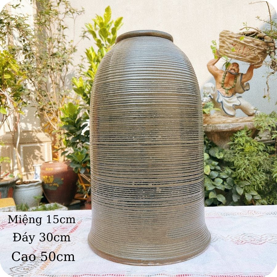 Lọ hoa decor ⚱ Gốm Sứ Bát Tràng ⚱ bình gốm cắm hoa trang trí nhà cửa men khô TT 04.