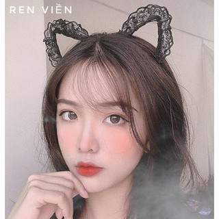Bờm tai mèo, cài tóc ren (Ảnh thật)