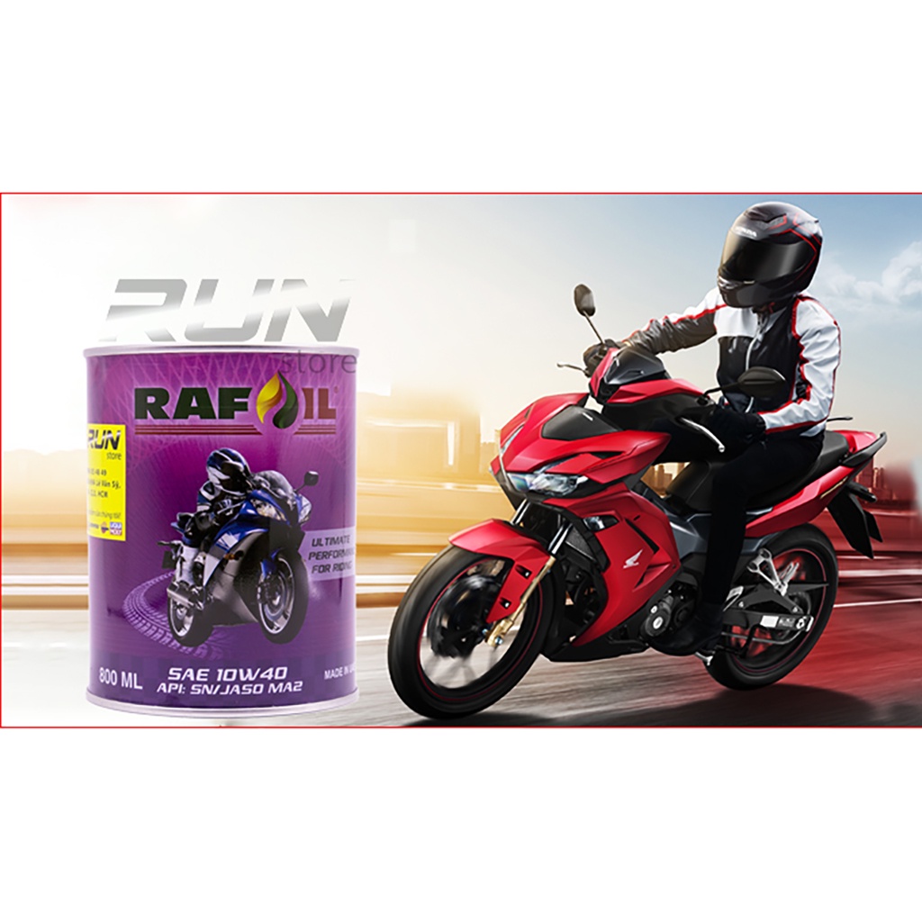 Combo 6 Lon Nhớt Full Tổng Hợp RAFOIL 10W40 800ml - Ultimate Performance For Riding - Made in UAE