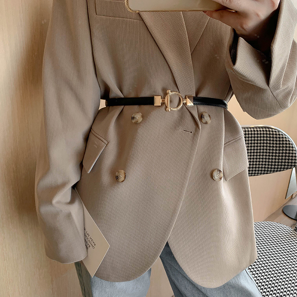 Thắt Lưng Da Pu Mỏng Khóa Kim Loại Nhiều Màu Tùy Chỉnh Thời Trang Sang Trọng Cho Nữ