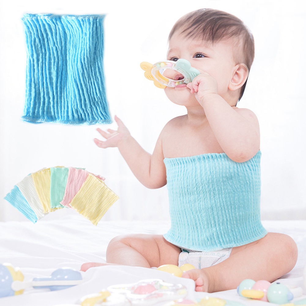 Đai quấn bụng giữ ấm từ cotton co giãn màu sắc ngọt ngào cho bé sơ sinh