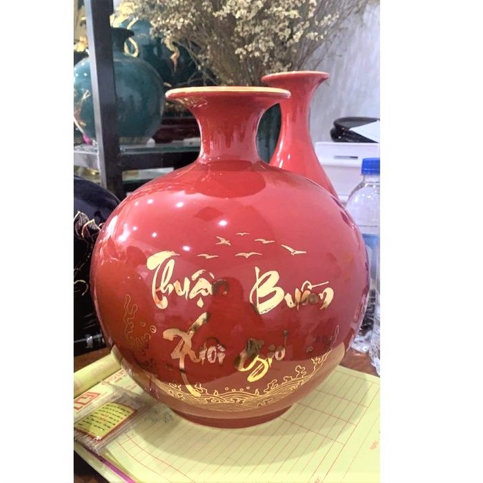 Bình hút lộc bình hút tài lộc hấp vàng Thuận buồm xuôi gió gốm sứ bát tràng làm quà tăng khai trươn