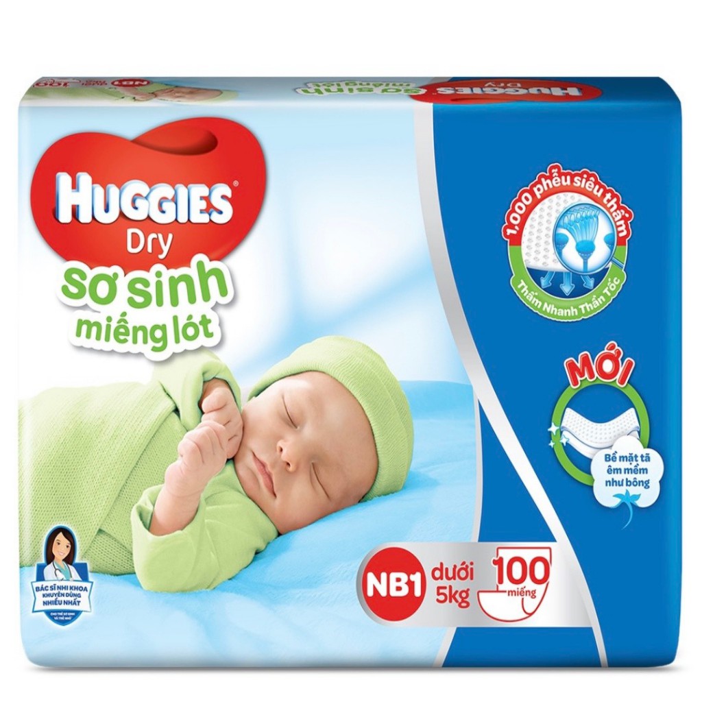 Shop M1 Sữa Huggies Miếng Lót Sơ Sinh NB1 100, NB2 60