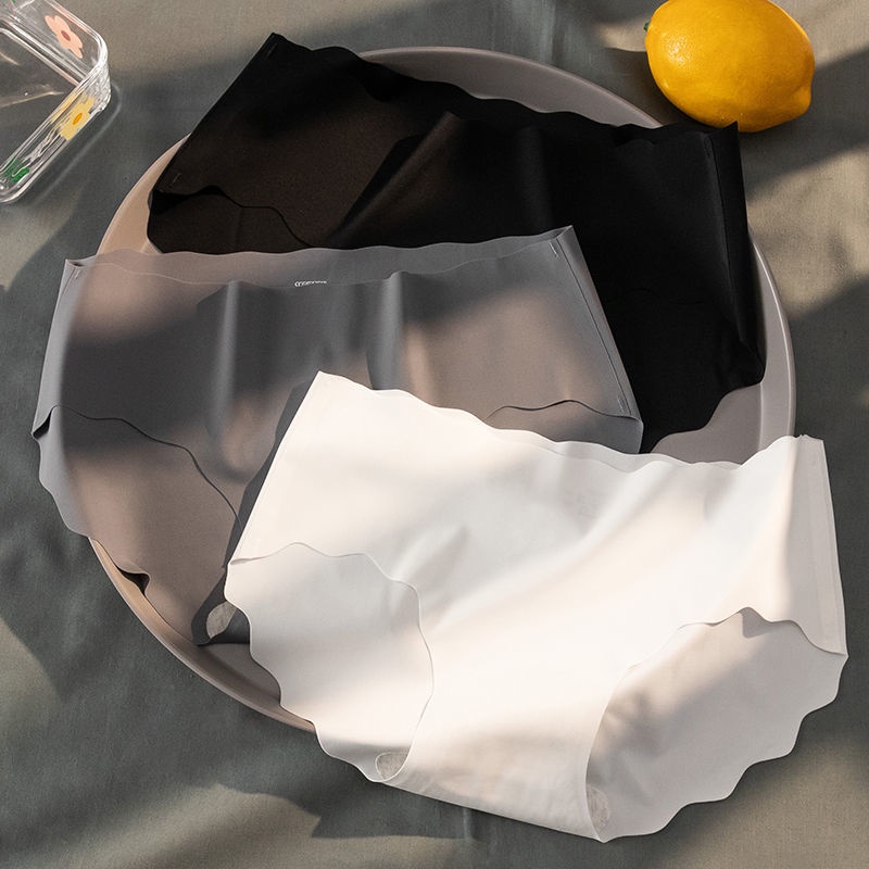 Quần Lót Lụa Không Đường May Lưng Vừa Thoáng Mát Thoải Mái Cho Nữ Kiểu Hàn Quốc