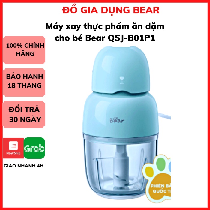 Máy xay thực phẩm cho bé Bear QSJ-B01P1 không mùi xay được đồ nong hàng Chính Hãng bảo hành 18 Tháng