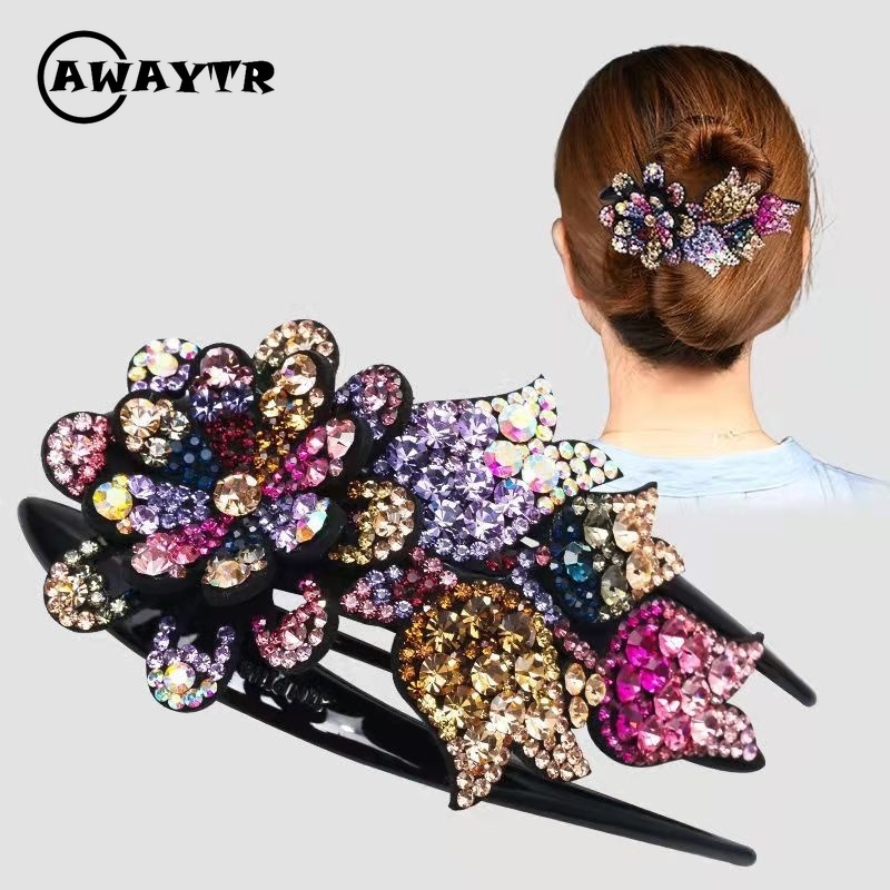 Kẹp Tóc Hình Hoa Tulip Đính Đá Thời Trang Hàn Quốc Cho Nữ