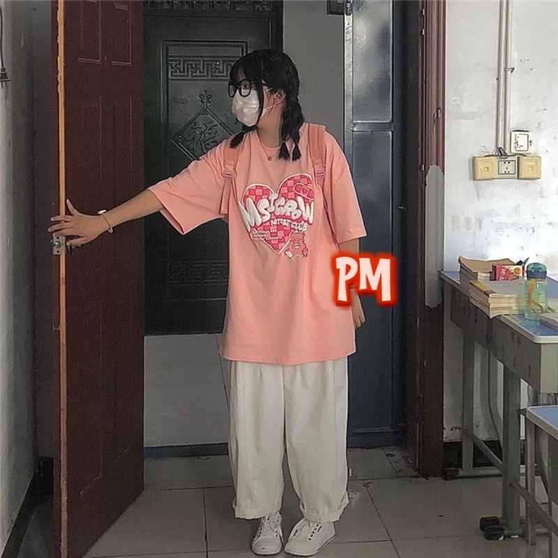 Sét áo tim +quần kaki trắng PM11