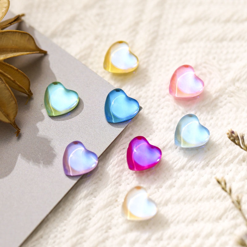 Bông tai hình trái tim màu sắc ngọt ngào thời trang cho nữ