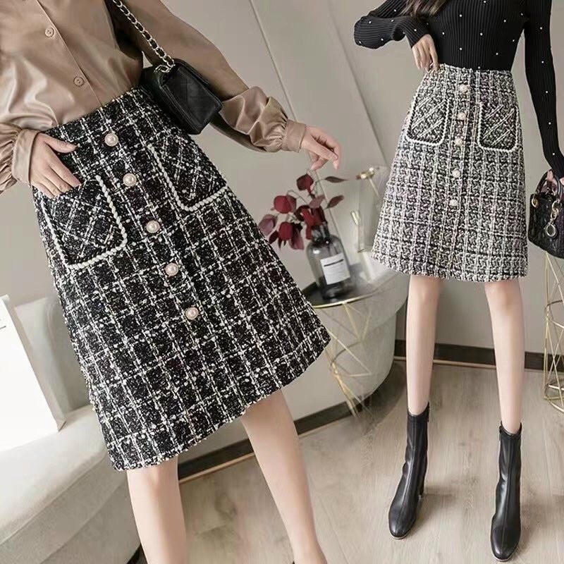 Chân váy dạ kẻ dáng dài QC loại 1 | BigBuy360 - bigbuy360.vn