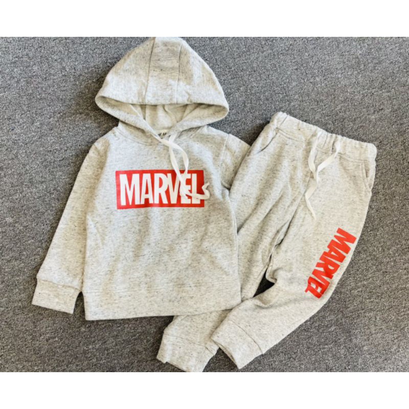 Bộ nỉ da cá HM bé trai xuất dư (có mũ)