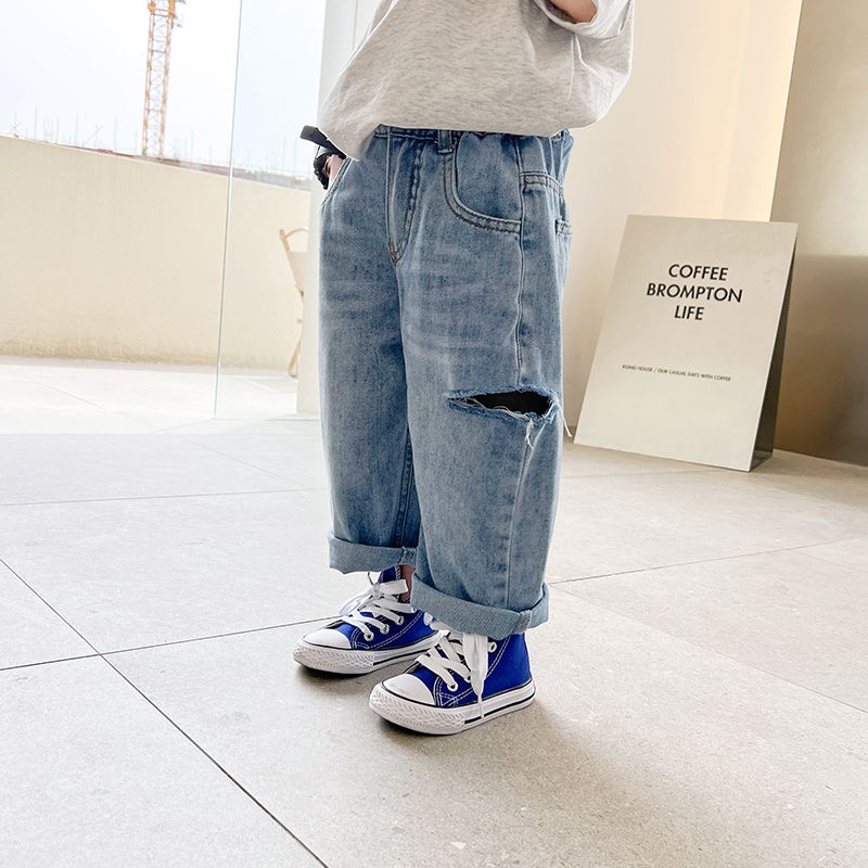 Quần Jeans Rách Phong Cách Hàn Quốc Thời Trang Mùa Hè Mới Cho Bé Trai 0720