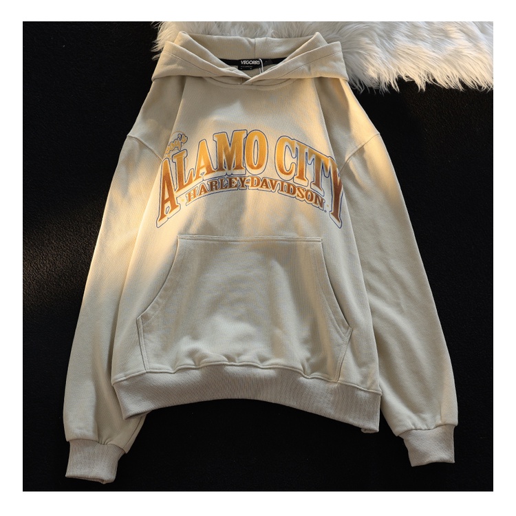 NRVP Áo Hoodie Tay Dài Oversize In Họa Tiết Phong Cách Hàn Quốc Kiểu Mới Cho Nam / Nữ