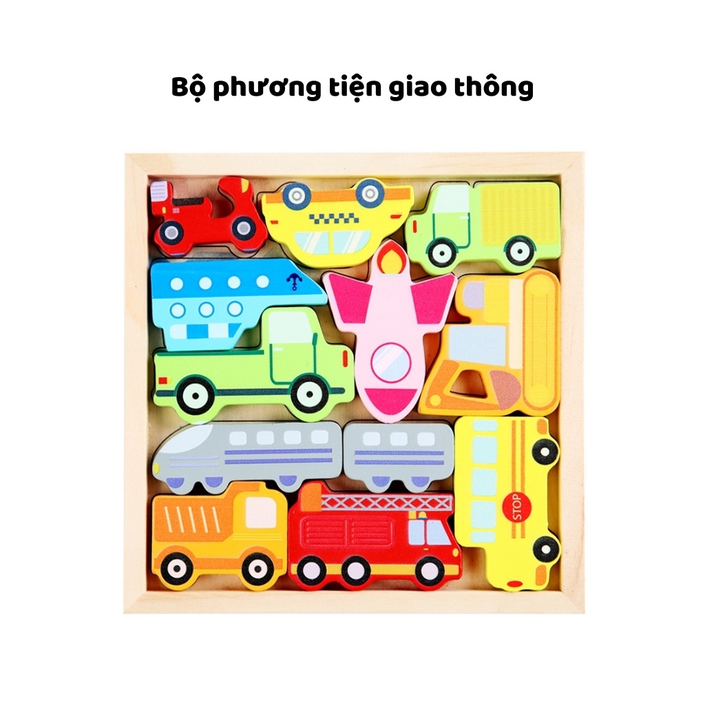 Xếp hình gỗ 3D cao cấp cho trẻ nhiều chủ đề phong phú đồ chơi sáng tạo phát triển trí tuệ kích thích thông minh