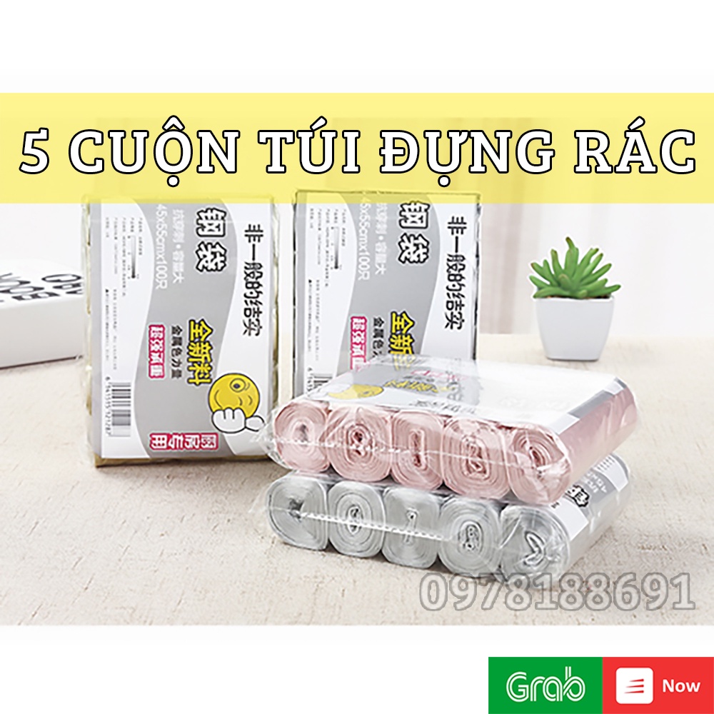 SET 5 Cuộn Túi Đựng Rác Nilon Siêu Dai, Chống Rò Gỉ Nước