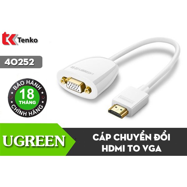 Cáp chuyển đổi HDMI sang VGA chính hãng Ugreen 40252