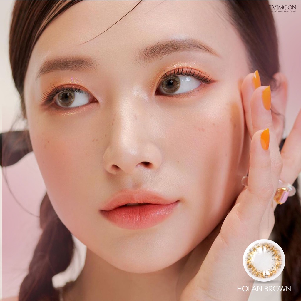 Kính áp tròng VIVIMOON LENS nâu giãn nhẹ cho mắt thở Hội An Brown