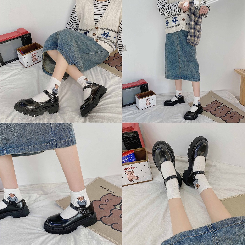 Giày Lolita đế cao giày Mary Jane Ulzzang quai ngang 5cm (MJ-06)