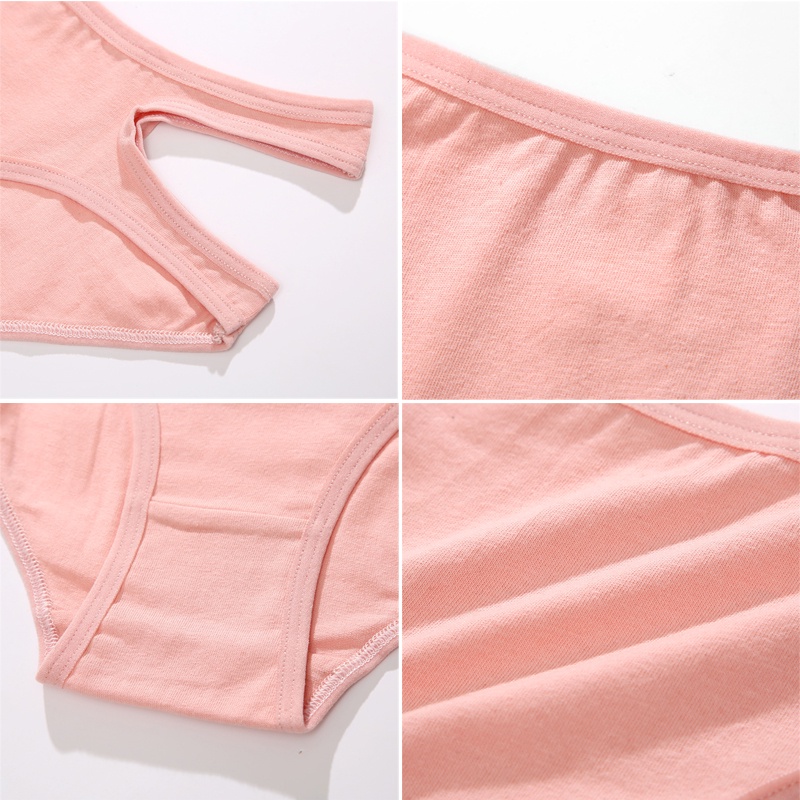 Cute Byte Bộ 2 Quần Lót Cotton Lưng Thấp Màu Trơn Thoải Mái Size S-XL Cho Nữ