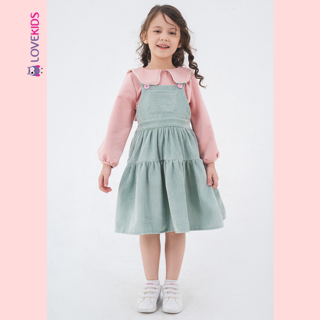 Váy yếm nhung hai tầng bé gái - Lovekids