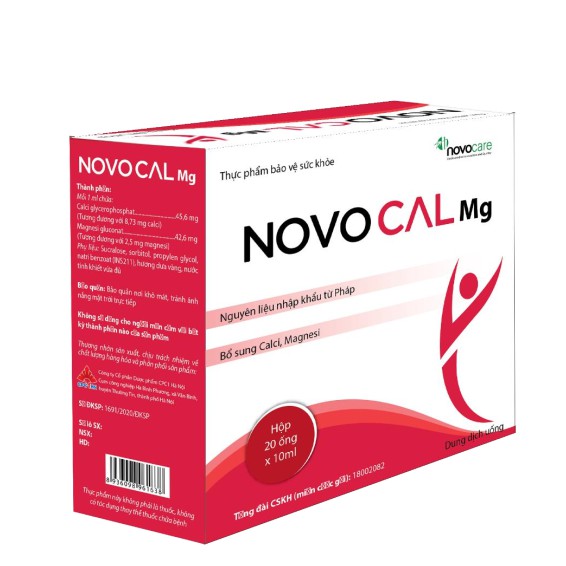 NOVOCAL MG 10ml Ống uống bổ sung CANXI, MAGIE HỮU CƠ không lo táo bón , sỏi thận. | Thế Giới Skin Care