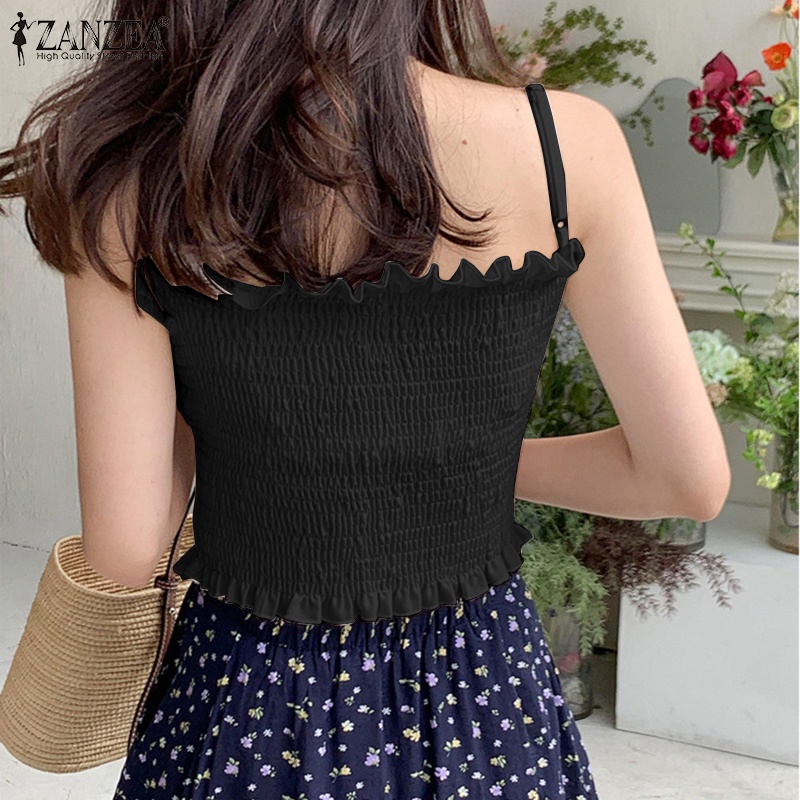 Áo hai dây Zanzea cổ vuông thời trang phong cách Hàn Quốc cho nữ