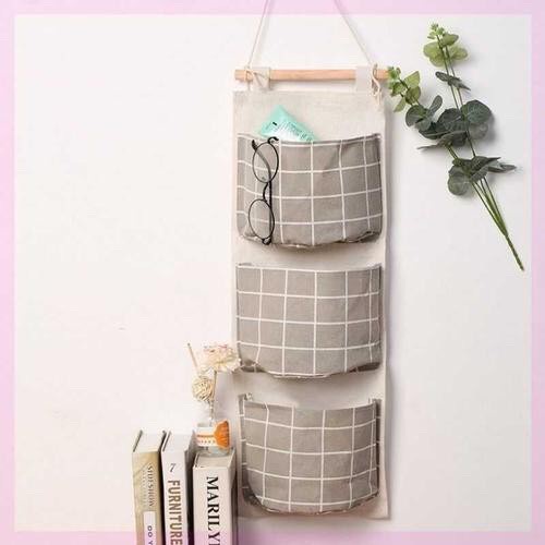 Túi Vải Treo Tường 3 Ngăn Đa Năng, Tiện Lợi, Đựng Đồ Cá Nhân