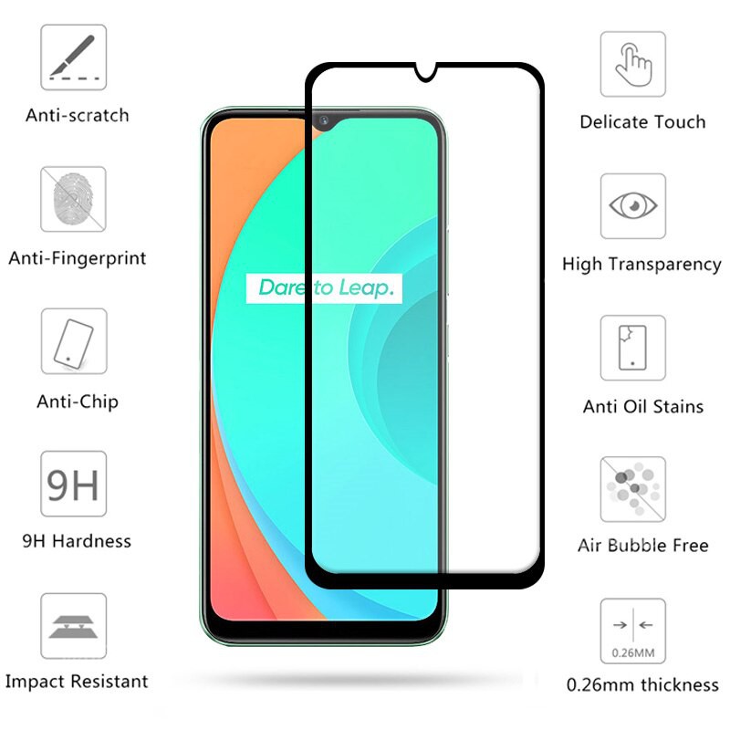 Miếng Dán Kính Cường Lực 9D Cho Reamle C11 Full Màn Hình, Full Keo, Dán Màn Hình Realme