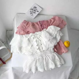 Áo ren trễ vai 3 màu
