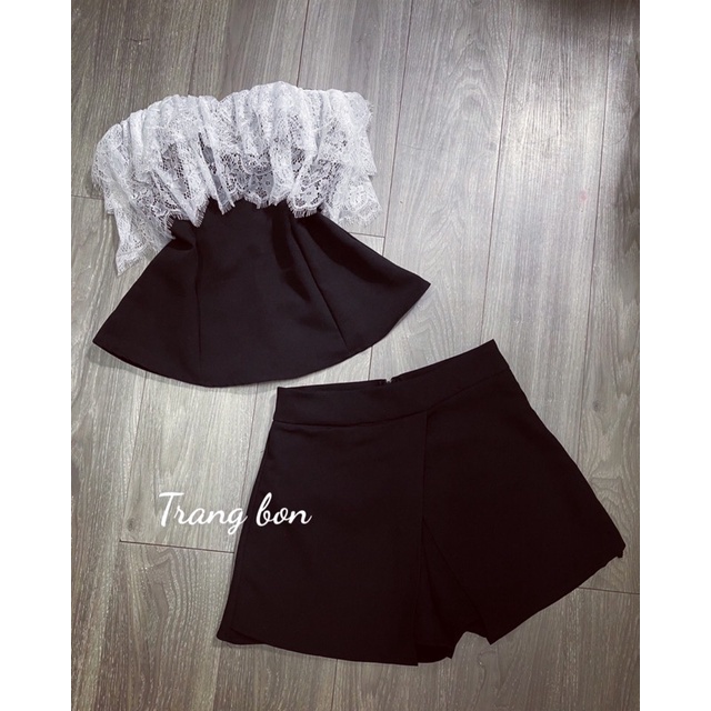 Set áo quây ren + quần giả váy | BigBuy360 - bigbuy360.vn