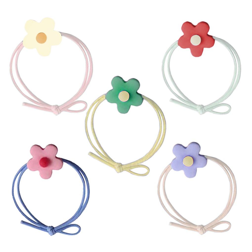 Dây Buộc Tóc Co Giãn Đính Hoa Thời Trang Cho Nữ